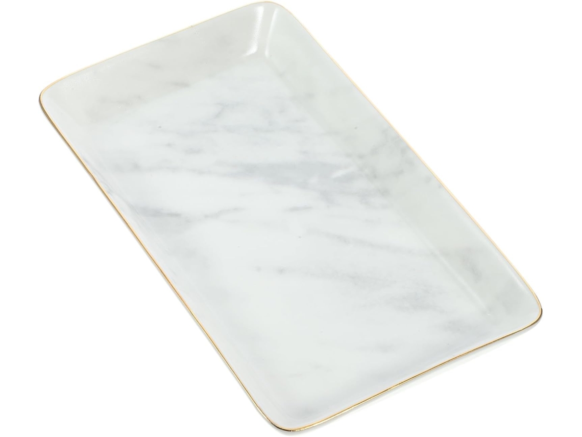 Bandeja Para Joias Nuobesty Para Organizar Suas Joias, Estilo Nórdico Minimalista, Cerâmica Branca