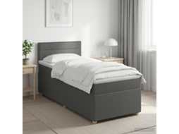 Vidaxl Cama Box Spring Com Colchão Cinzento-escuro 90 X 200 Cm Tecido