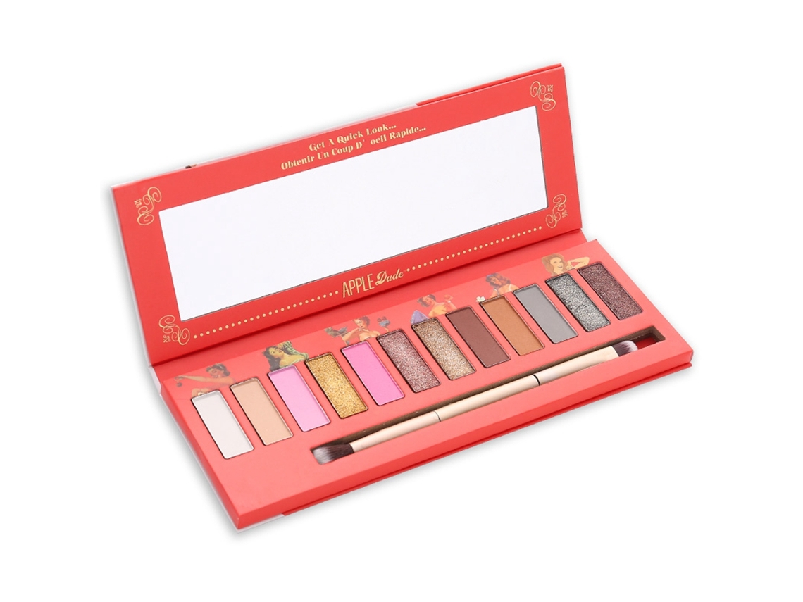 Paleta De Sombras De Ojos Impermeable 12 Colores - Mate Y Brillo (rojo)