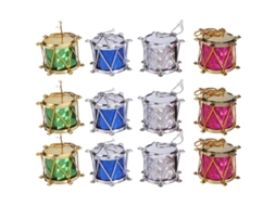 ORNAMENTES DE NATAL NOVOS LINE de bateria mini com glitter para decorar árvore (12 cores)