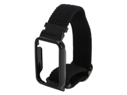 Pulseira Trançada Loop para Mi Band 7 Pro Ajustável Náilon Elástico com Moldura Preta