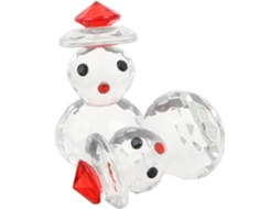 Conjunto 2 Bonecos Cristal Decoração Natalina Resistente Estar Escritório Chapéu Nariz Vermelhos Neve Sala GOKOCO