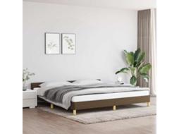Vidaxl Estrutura De Cama Sem Colchão 200x200 Cm Tecido Castanho-escuro