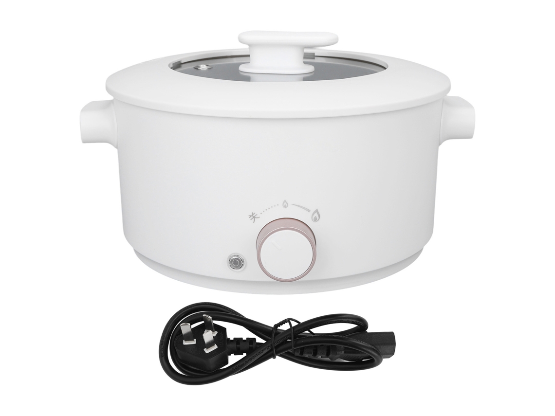 Panela elétrica mini multifuncional 3l 900w antiaderente botão rotativo para dormitório e viagens