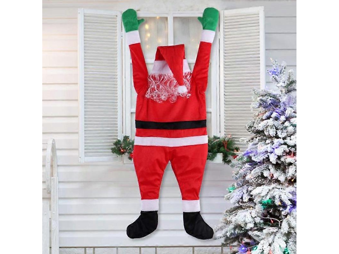 Decoração Rebe de Natal Grande Pendente de Papai Noel, 108 Cm Vermelho, para Interior e Exterior, Casa, Porta, Parede