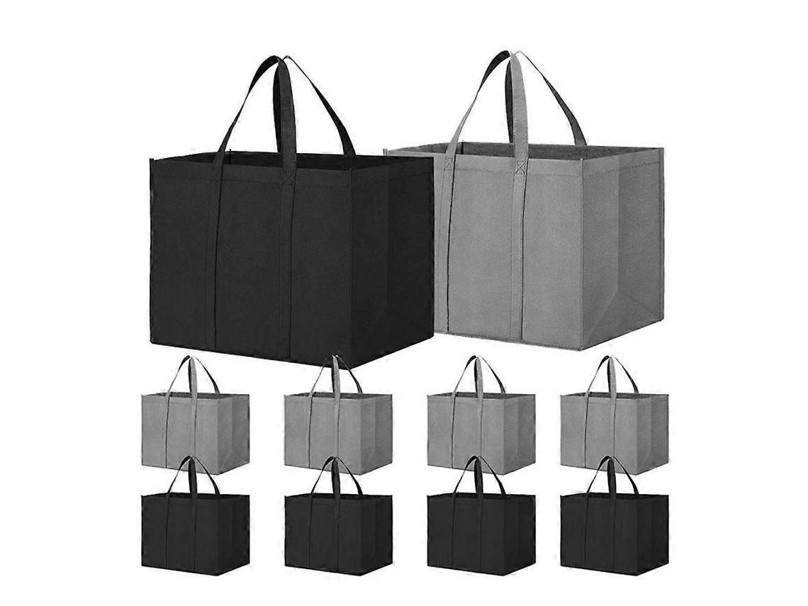 Conjunto de 10 Sacolas Reutilizáveis ​​para Compras, 35l Sacolas Grandes e Dobráveis ​​para Cozinha e Alimentos GOKOCO