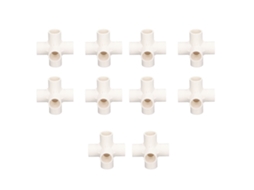Conector De Tubo Pvc 20mm Cotovelo 5 Vias Ângulo 90° Tridimensional Branco Para Móveis