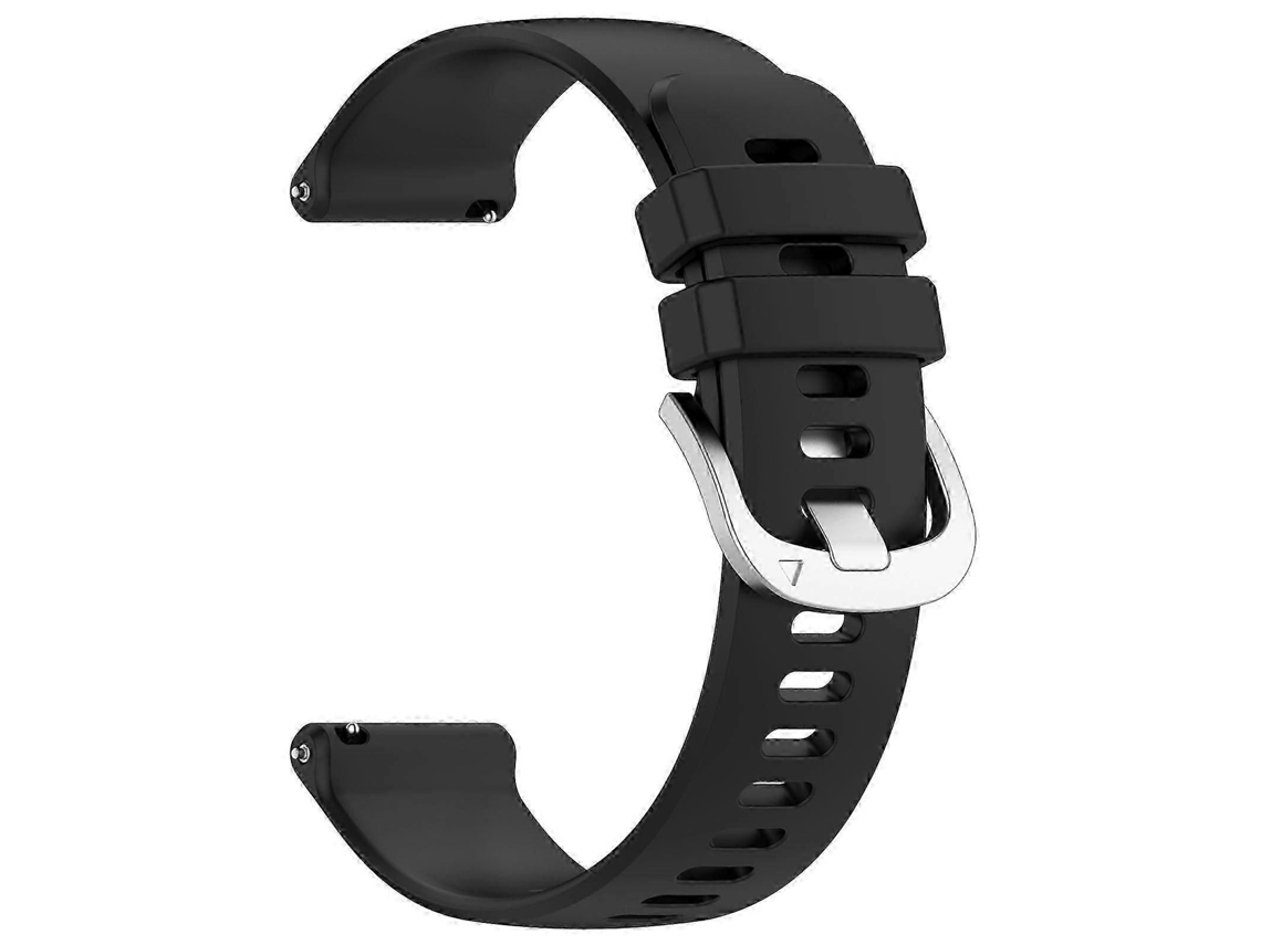 Pulseira Esportiva De Silicone De 20 Mm Para Relógios Inteligentes De Golfe - Pulseira Preta Ajustável