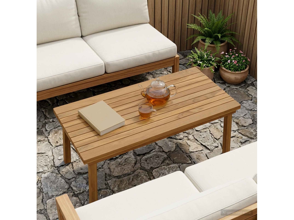 Vidaxl Tampo De Mesa 80 X 40 X 3,5 Cm Retangular Natural