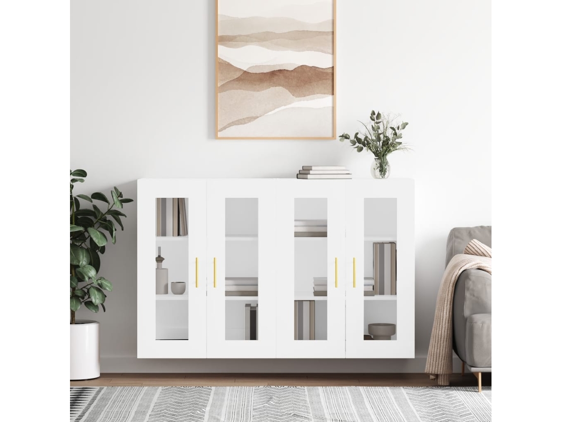 Vidaxl Móveis De Parede 2 Pcs Derivados De Madeira Branco