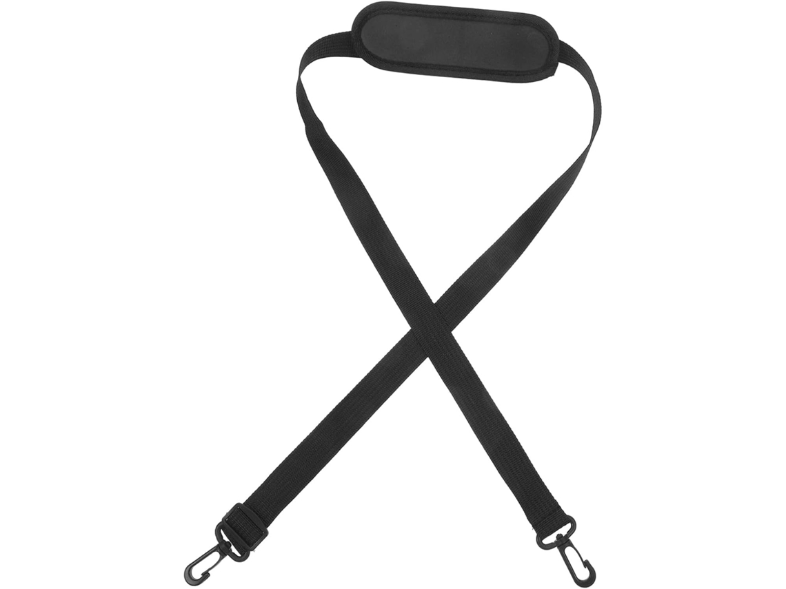Cinta De Bagagem Ajustável Em Nylon Preto, Larga, Com Ganchos.