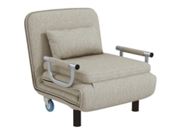 Cama de Dobrável Poltrona 3 em 1 com Encosto Ajustável Cinza S/MARCA