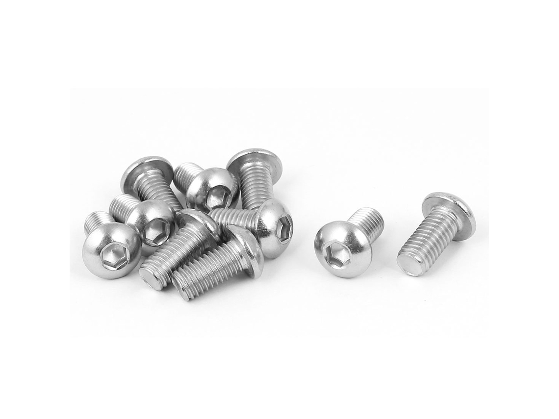 Parafuso M8 x 16 mm Aço Inoxidável com Sextavado Interno 10 Peças CHABERLU