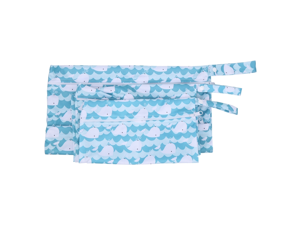 Primerox 3pcs Bolsas Fraldas Molhadas Secas Impermeáveis Reutilizáveis Armazenamento Bebê Branco