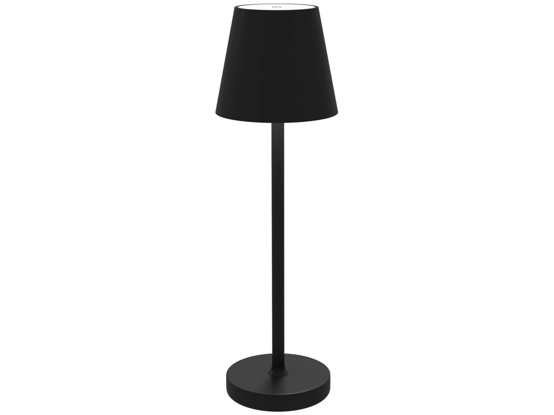Abajur com Luzes Led Abajur Sem Fio Recarregável por Usb c 3 Cores Ø11,2x36,5 Cm Preto ORBITRA COMMERCE