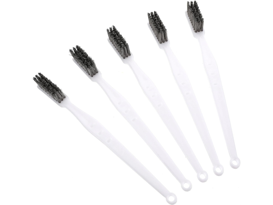 Conjunto De 5 Mini Escovas Raspadoras Arame, Em Aço Inoxidável E Latão