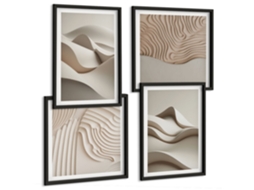 Composição De Quadros Padrões Minimalistas Abstratos Moldura Preta Imagens Para Um Quarto Infantil Espelharte (conjunto De 4 Imagens)
