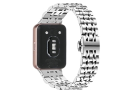 Bracelete Para Honor Watch X5 - Aço Inoxidável - Fecho Borboleta - Sete Contas Prateada