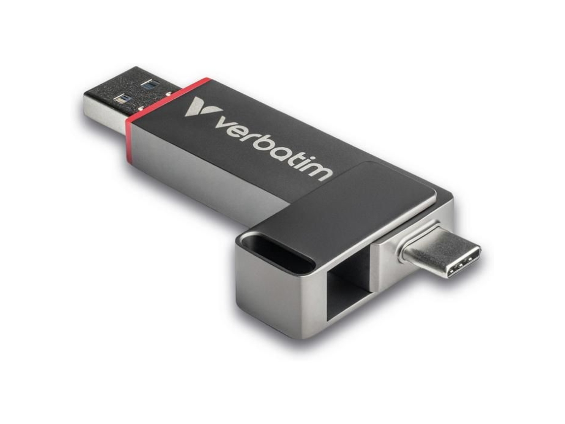 Clé Usb Verbatim Dual Quickstick 256go Usb A/c 3.2 Cinza