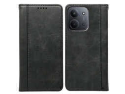 Capa Tkdaddy Para Xiaomi Redmi 15c 4g (global) (171 Mm) / Poco C85 4g Com Fecho Magnético Oculto E Textura De Bezerro, Preta
