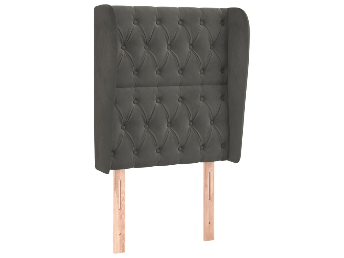 Cabeceira de Cama com Abas Veludo Cinzento Escuro MAISON EXCLUSIVE 83x23x118 cm