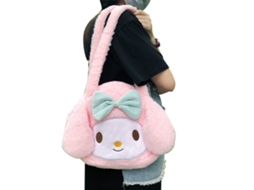 Bolsa de Axila Pelúcia Fluffy Feminina Cute Pink Tote S/MARCA