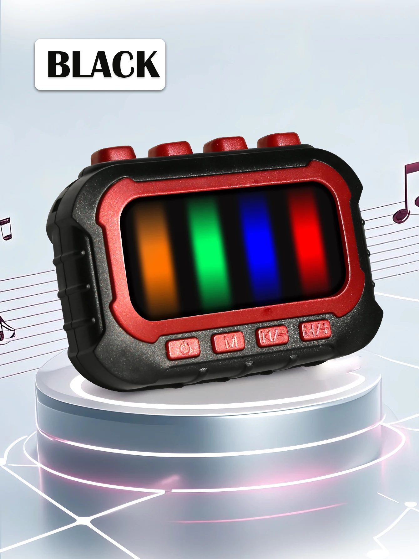 (preto) Brinquedo Musical Rítmico Com Luzes, Ideal Para Crianças, 20 Faixas Rítmicas, 4 Modos De Jogo.