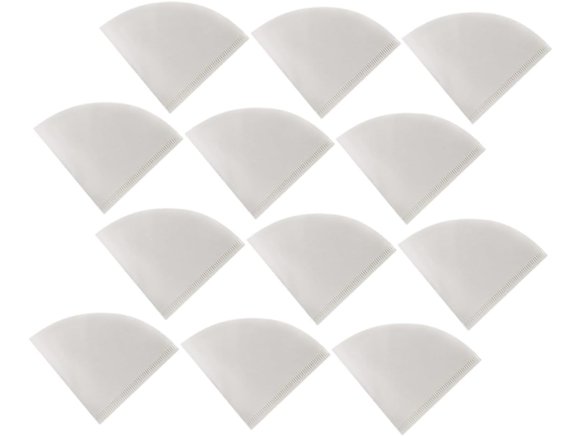 Pacote Com 100 Unidades De Filtros De Papel Para Café Em Formato De Cone, Brancos, Para Uso Doméstic Gokoco