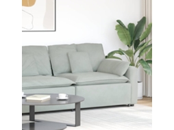 Vidaxl Módulo De Extremidade De Apoio De Braço Para Sofá Modular Com Almofadas, Cinza Claro, 100 Cm