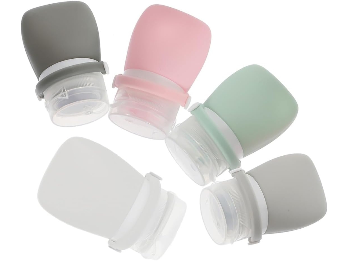 Conjunto De 5 Frascos De Viagem Reutilizáveis E À Prova De Vazamentos, 30 Ml, Silicone.