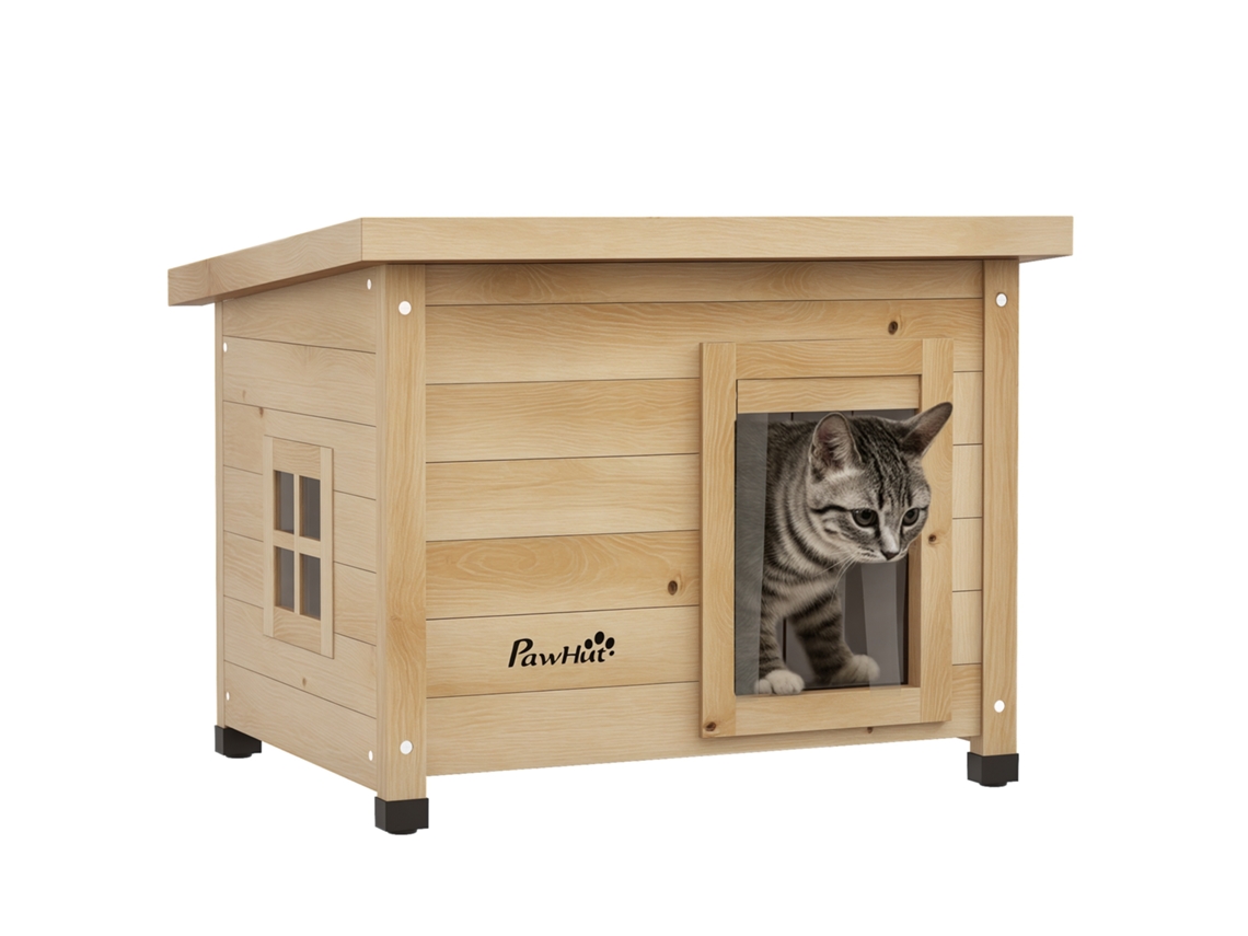 Casa de gato de caverna resistente ao clima, para gatos até 6 kg 57x45x43 cm natural S/MARCA