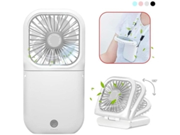 Ventilador de pescoço com três velocidades, sete pás, bateria de 3000mAh MDUG (branco)