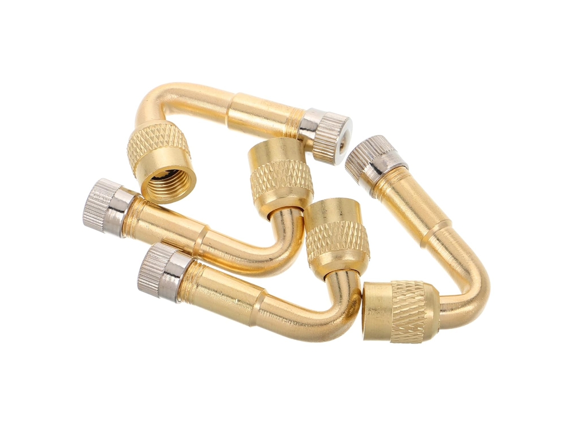 Conjunto De 4 Extensões De Válvula De Latão Para Inflar Pneus De Carros E Motocicletas