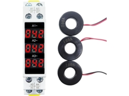 Amperímetro Trifásico Modular 335, Display Digital Trifásico, Mini Trilho