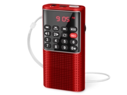 Mini Rádio Fm Portátil de Bolso MDUG (vermelho)