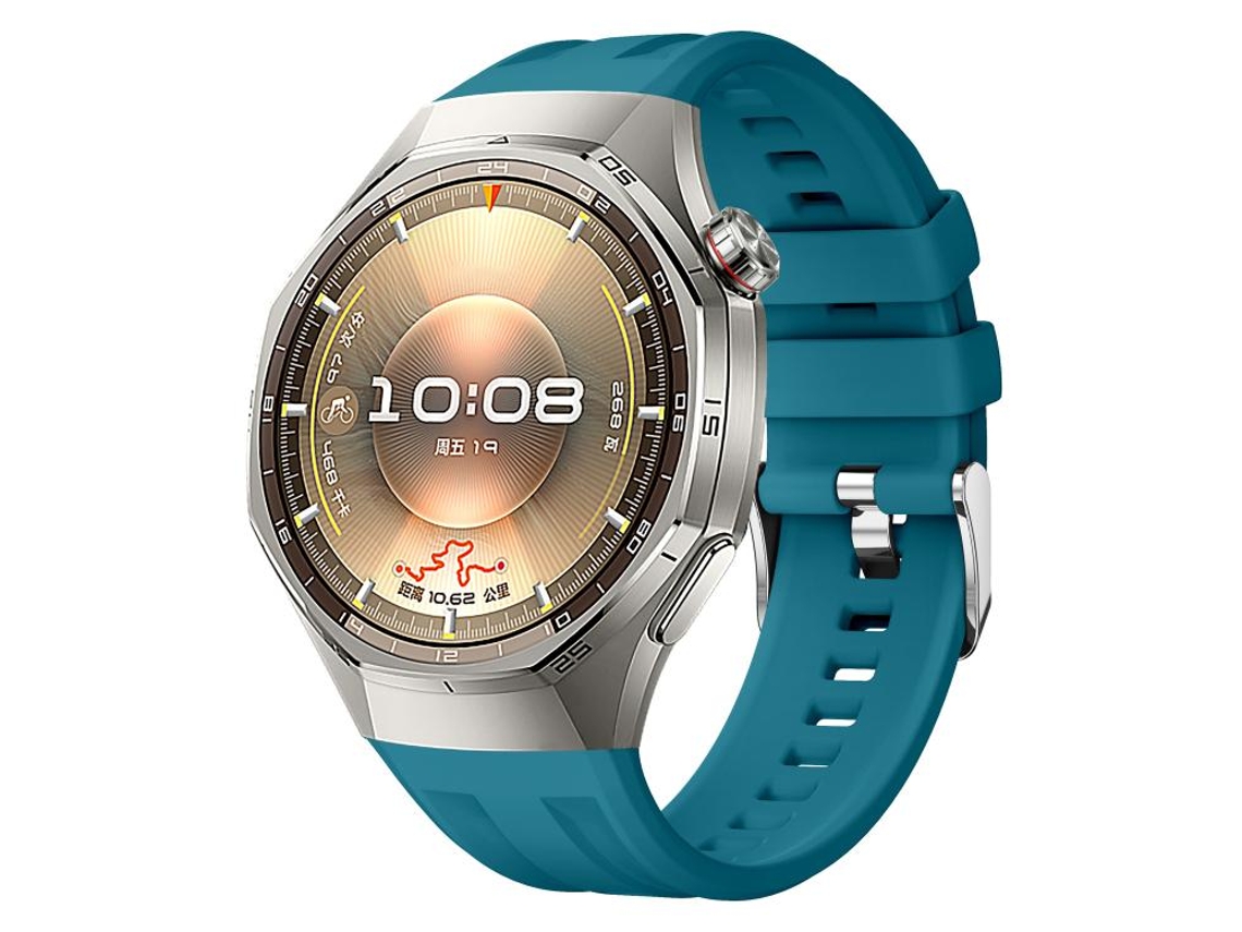 Bracelete para Huawei Watch Gt 6 Pro Silicone Cor Sólida Fivela de Aço Prateada Azul Ciano XIAOMOYU