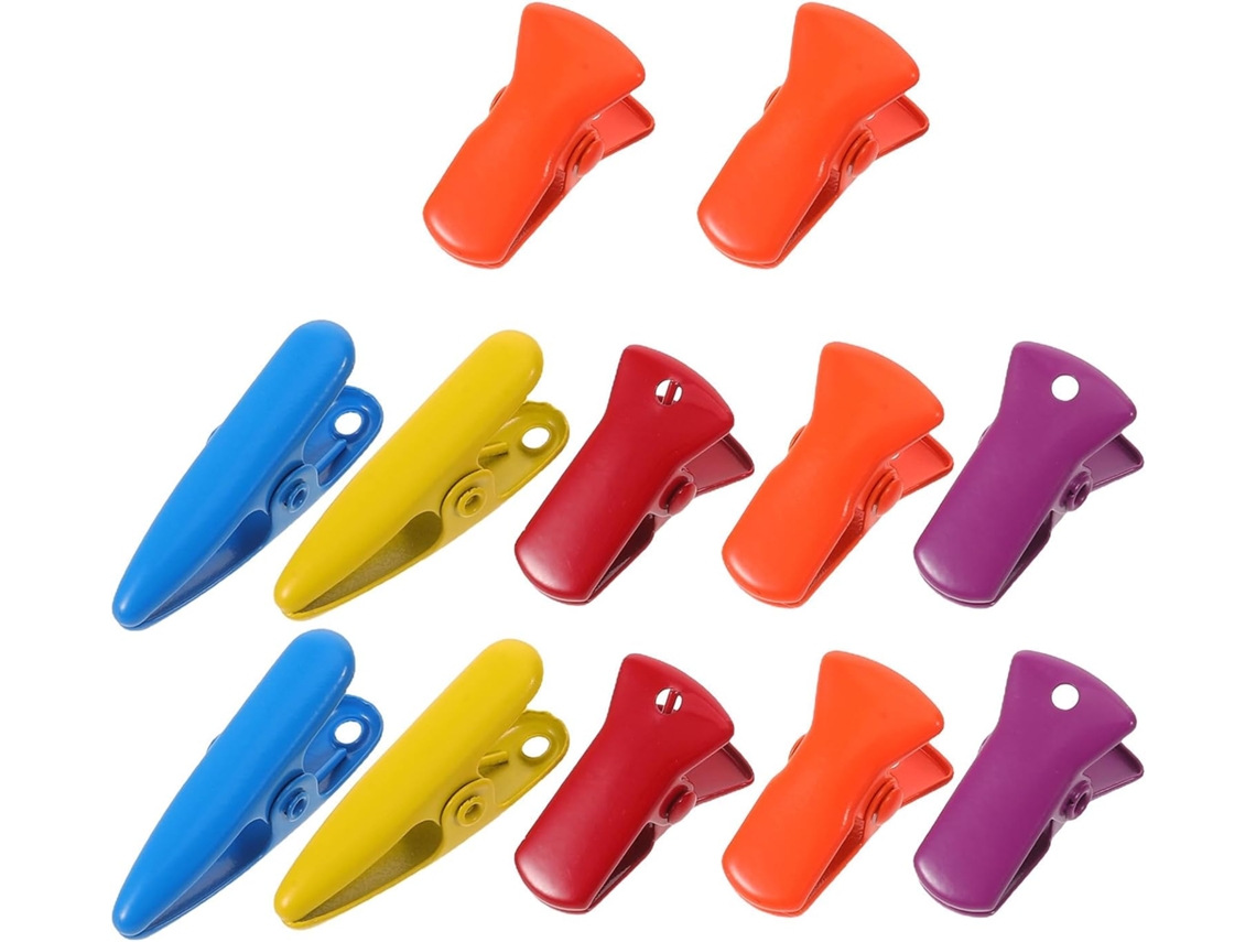 Conjunto Coheali com 12 clipes Ferro grandes em núcleos sortidos para artigos de papelaria, design versátil e uso multifuncional.