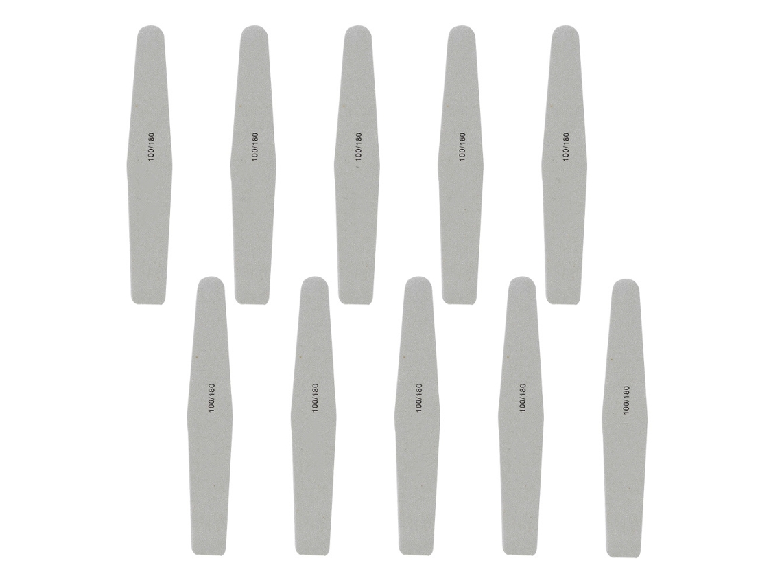 10pcs/set Ferramenta De Manicure E Pedicure Lixa De Unha Buffer Polidor Couro De Areia Cinza