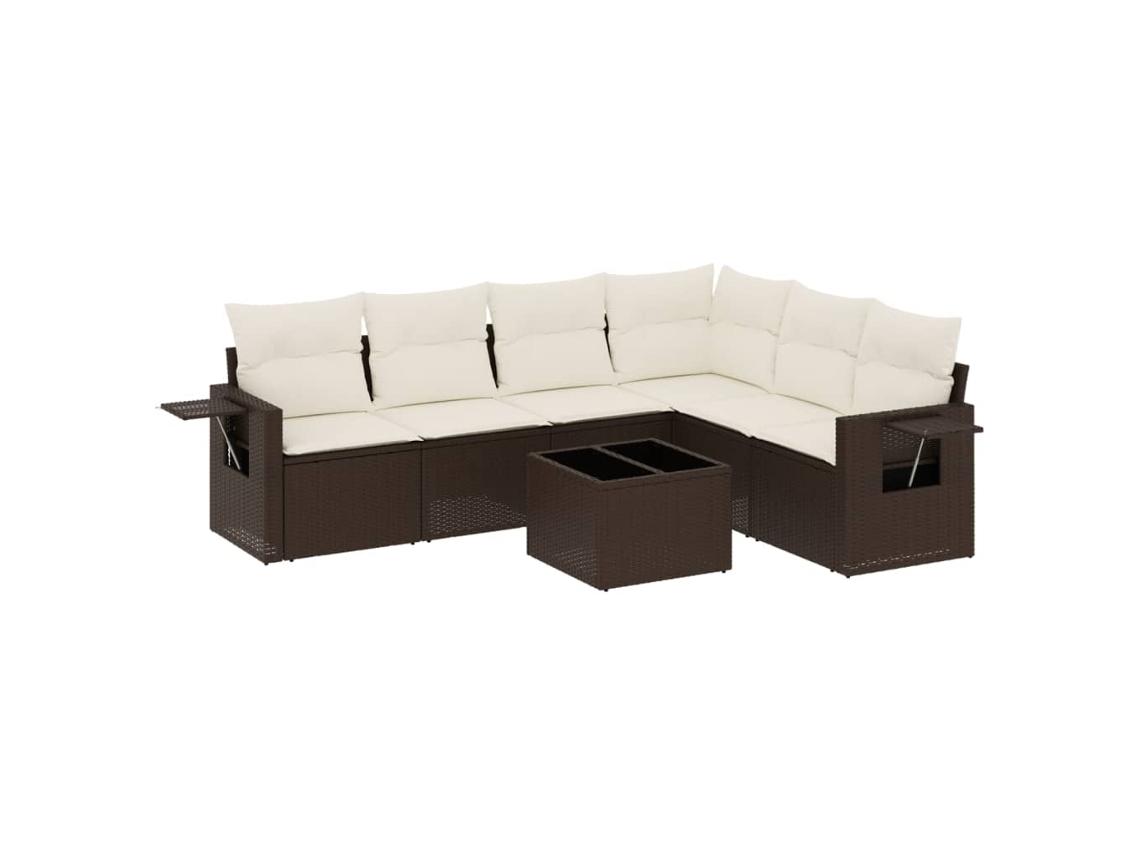 Garden Sofa Set, Garden Sofa Sets Vidaxl Marrom Rattan / Vime (n/a)