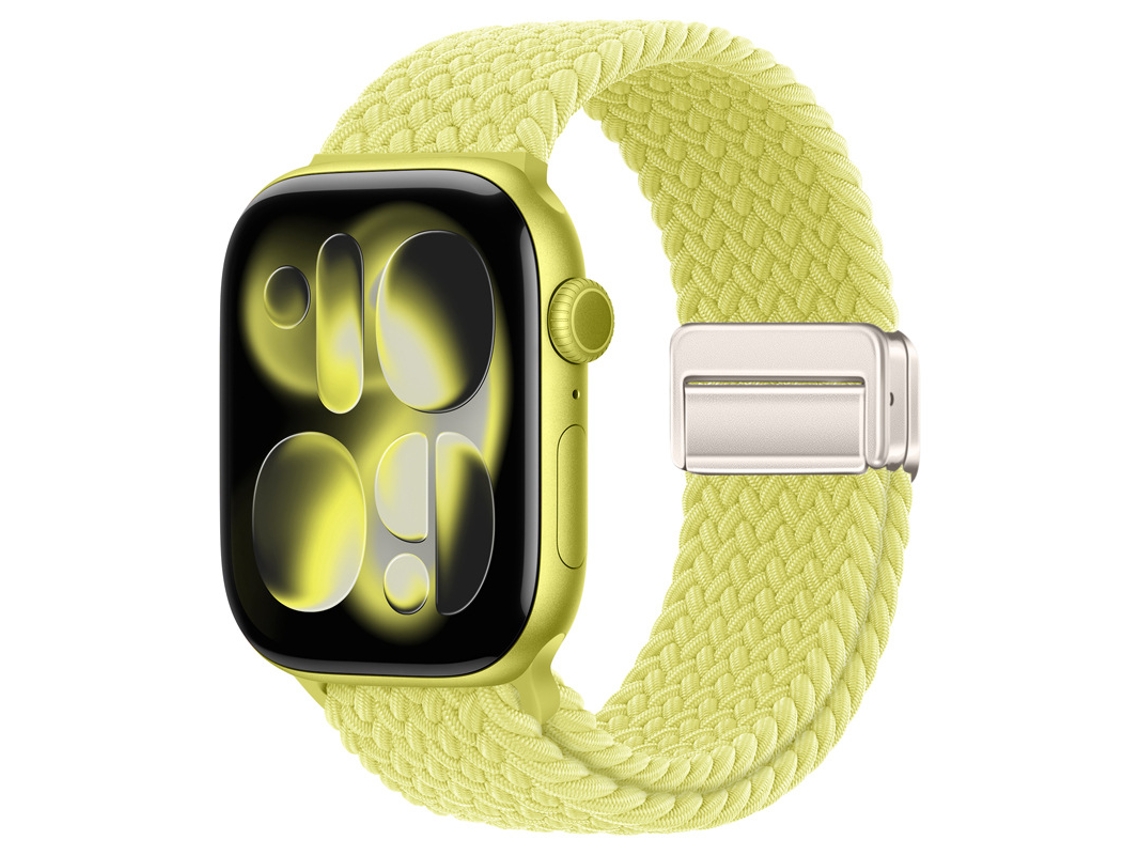 Bracelete Para Apple Watch 42/44/45/46/49mm Amarelo Neon Cuich