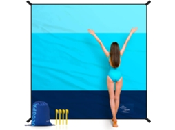 Cobertor de Praia, Livre de Areia, Supergrande, 200 X 200 Cm, À Prova de Areia, Macio, Confortável, Material Durável, Listras Largas STELASPLEN
