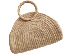 Bolsa De Praia Feminina Em Corda De Algodão Trançado, Espaçosa E Ideal Para A Praia.