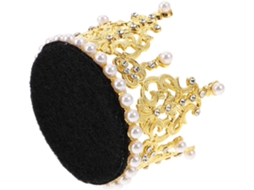 Adesivo Para Capacete De Moto/bicicleta/esqui - Mini Coroa De Strass - Pérola Amarela