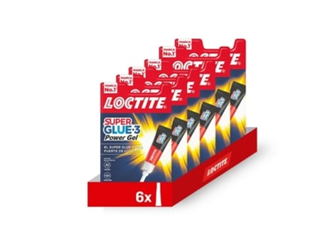 Pack De 6 Unidades De Super Glue 3 Power Gel Adhesivo Cianocrilato Resistente E Impermeável Henkel