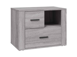 Bedside Cabinet, Bedside Cabinets Vidaxl Cinzeto Madeira Processada (n/a)