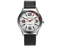 Relógio de pulso analógico de quartzo masculino Gaiety com pulseira de couro (preto)