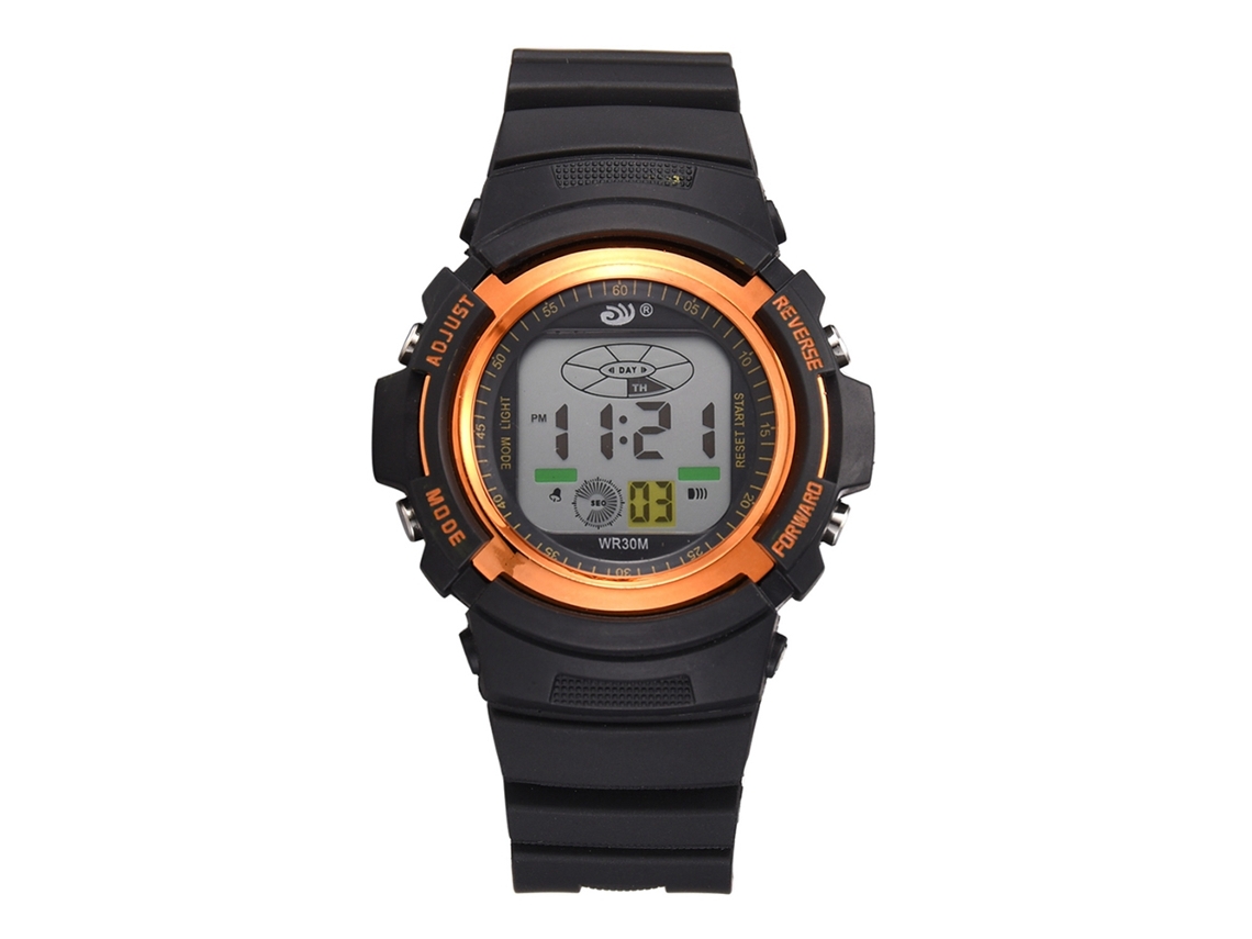 Reloj Casual Para Hombres Estudiantes Con Correa De Silicona Impermeable Naranja