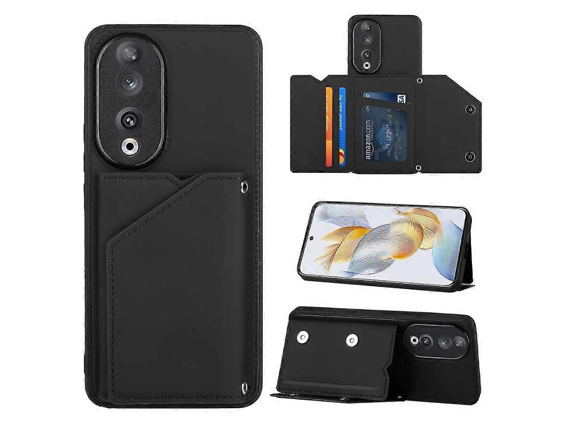 Capa Para Celular Honor 90 Com Toque Aveludado Em Pu + Tpu + Pc E Compartimentos Para Cartões.