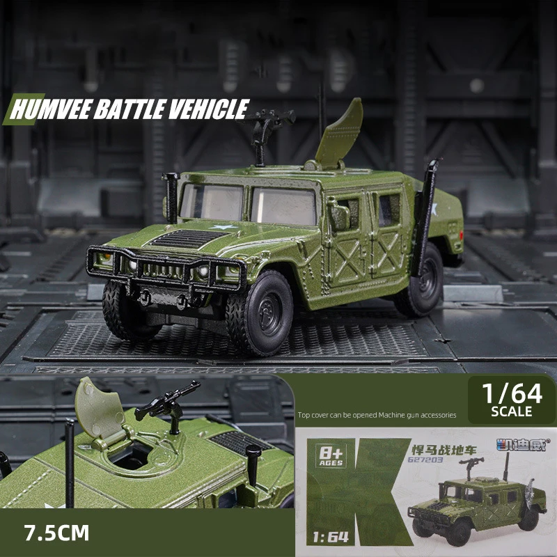Miniatura De Veículo Militar Em Liga De Zinco, Com Rodas De Metal Fundido.