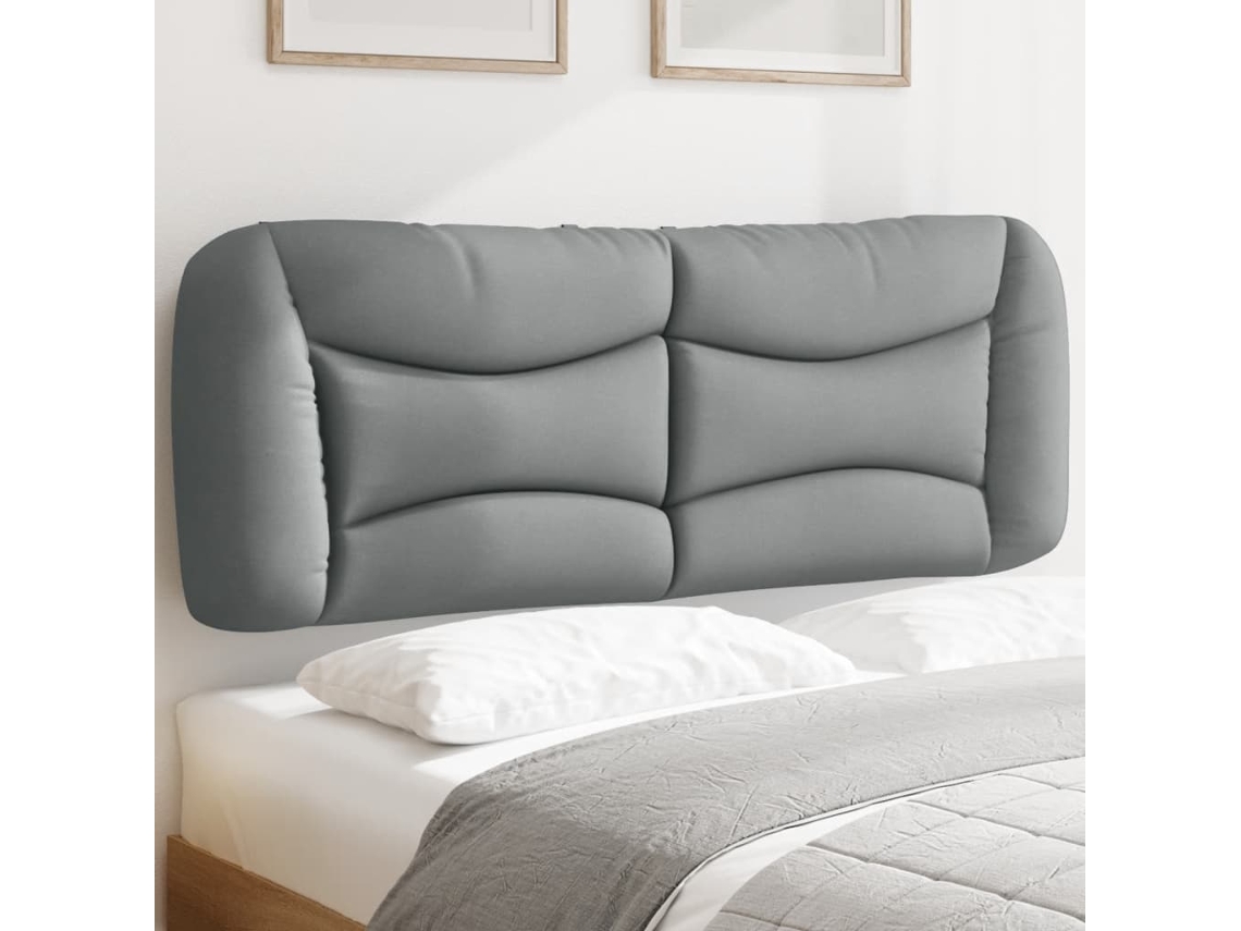 Vidaxl Almofadão De Cabeceira Hvar 120 Cm Tecido Cinzento-claro